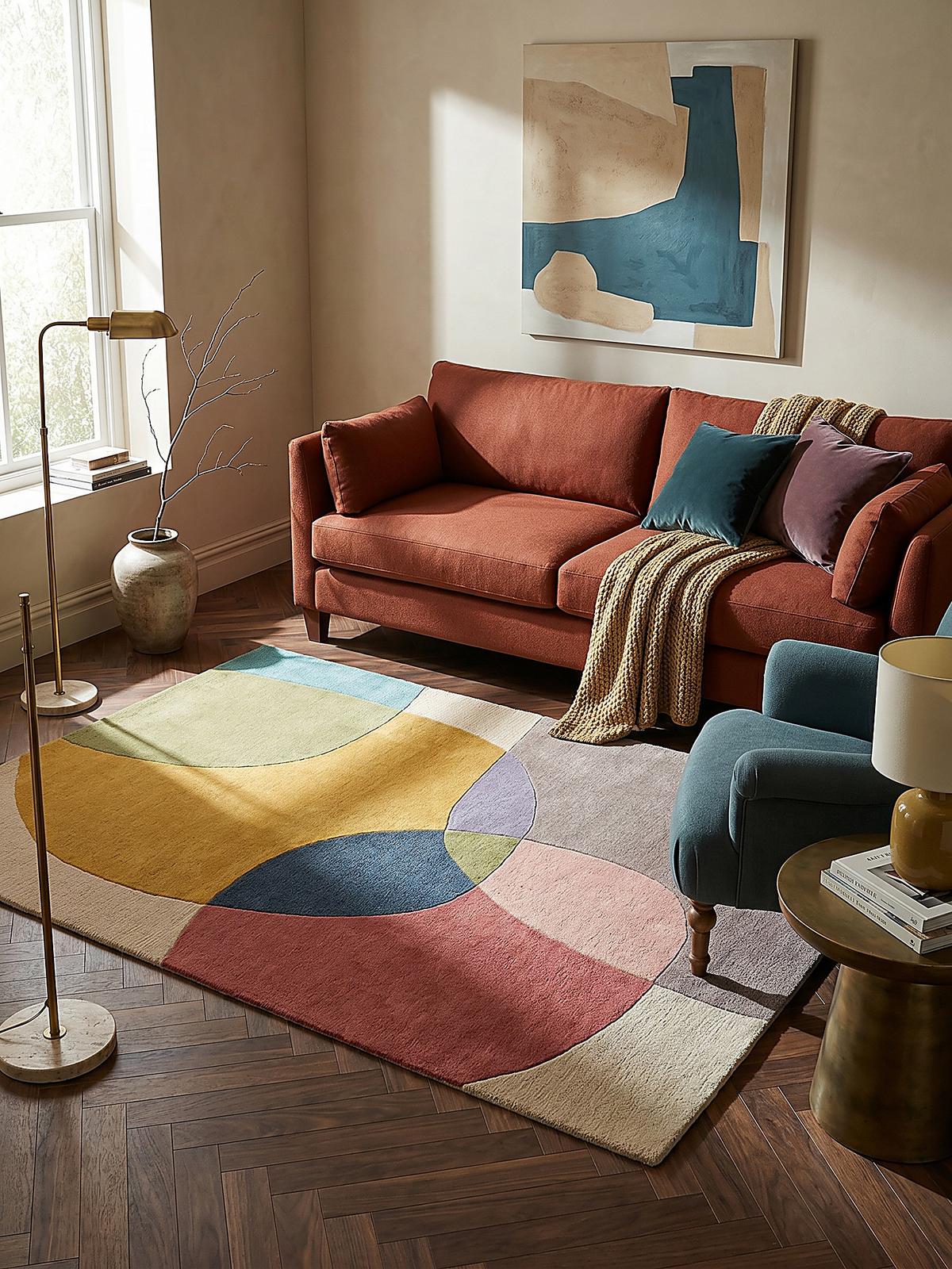WOLLTEPPICH AIRE, abstrakt, aus Wolle, Bunt, 120 x 170 cm - Multicolor, Textil (170/120cm) - KADIMA DESIGN