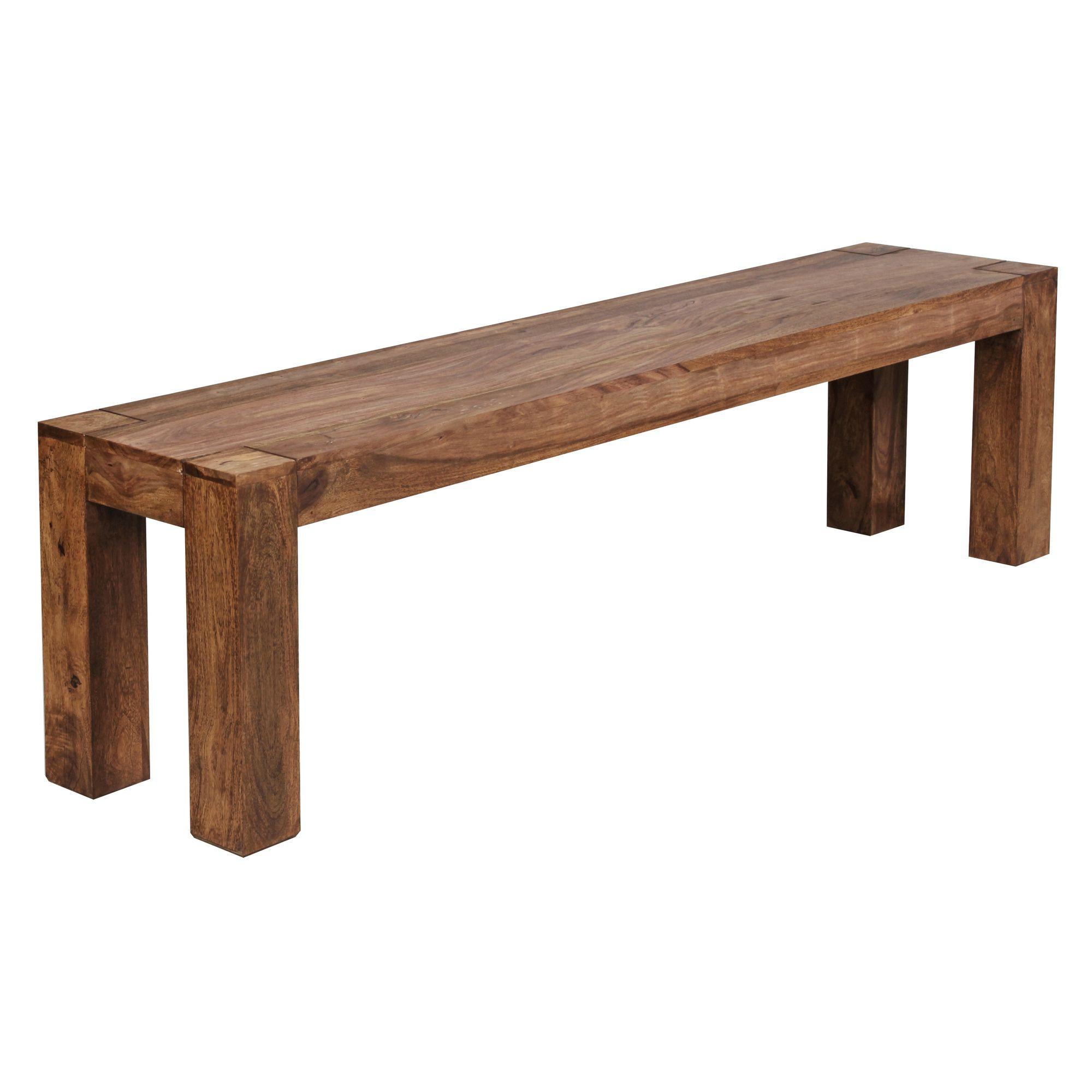 ESSZIMMERBANK MUMBAI Massivholz Landhausstil, Dunkelbraun 160x35x45 cm - Dunkelbraun/Braun, Holz (160/45/35cm) - KADIMA DESIGN