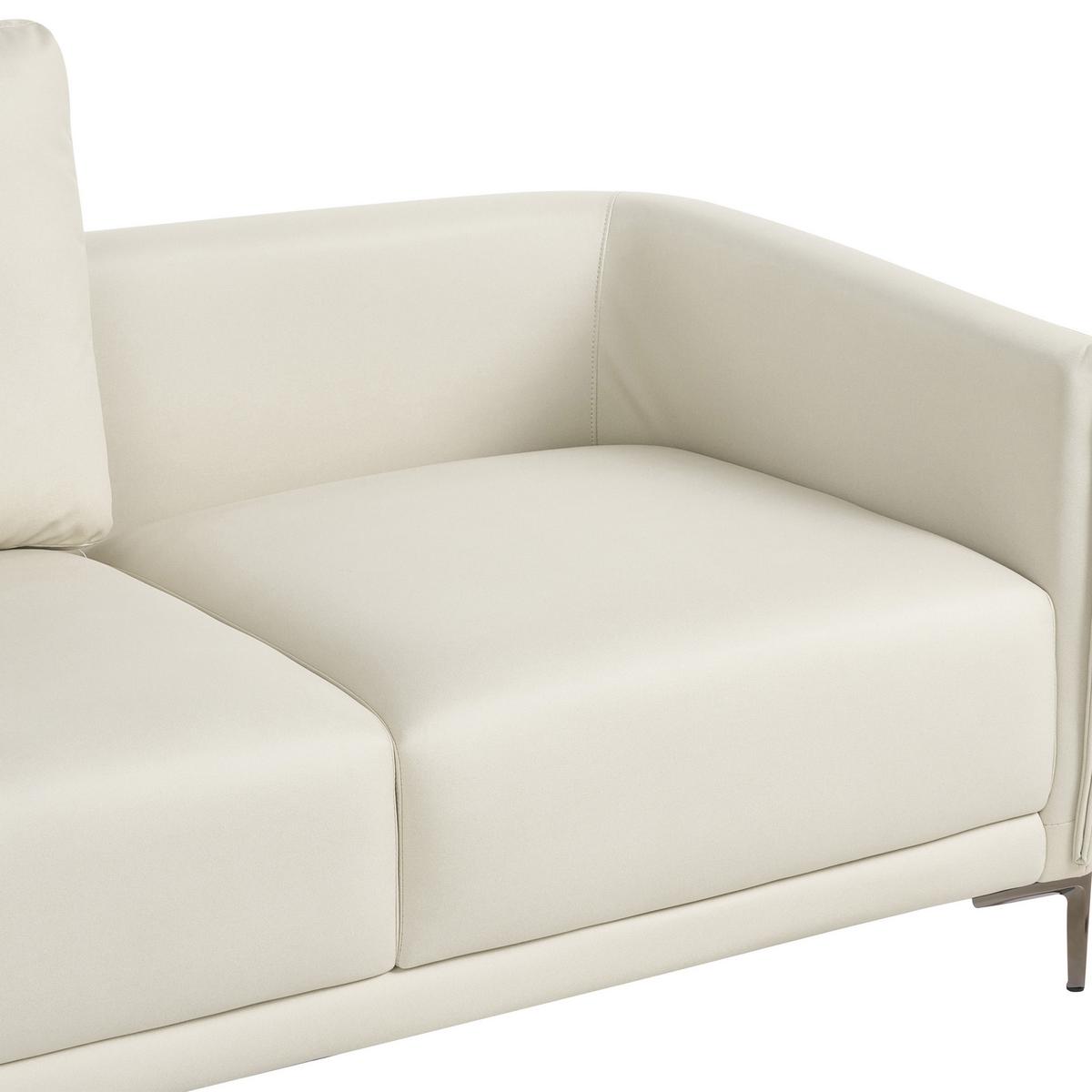 2-SITZER-SOFA Stoff Hellbeige Cilens - Beige/Silberfarben, Textil (152/93/83cm) - Beliani
