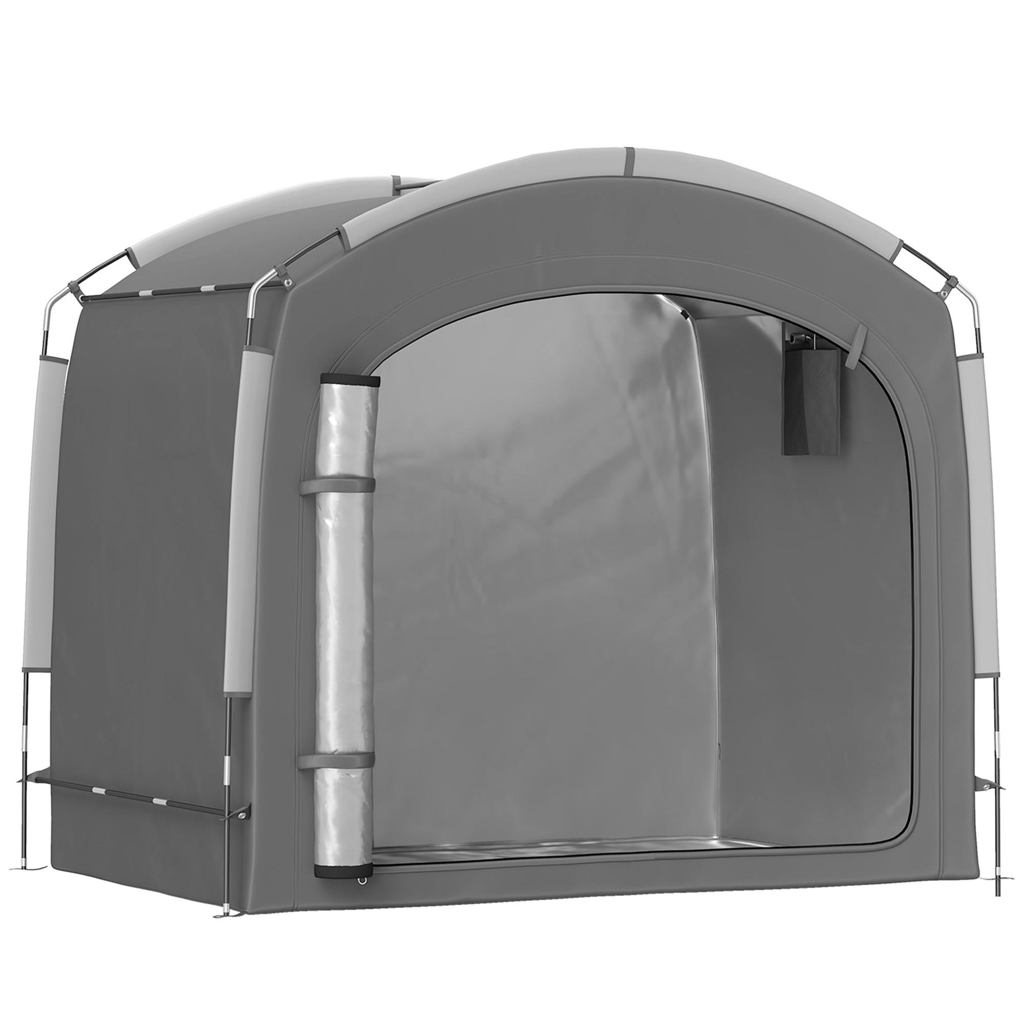 FAHRRADGARAGE Fiberglas Oxford-Gewebe Dunkelgrau - Dunkelgrau, Textil (150/195/220cm) - Outsunny