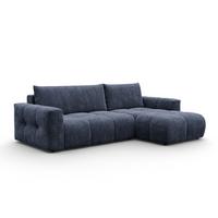 ECKSOFA VERONA 4-Sitzer rechts, Marineblau - Blau/Schwarz, Holz/Textil (266/173cm) - Courtois Laville