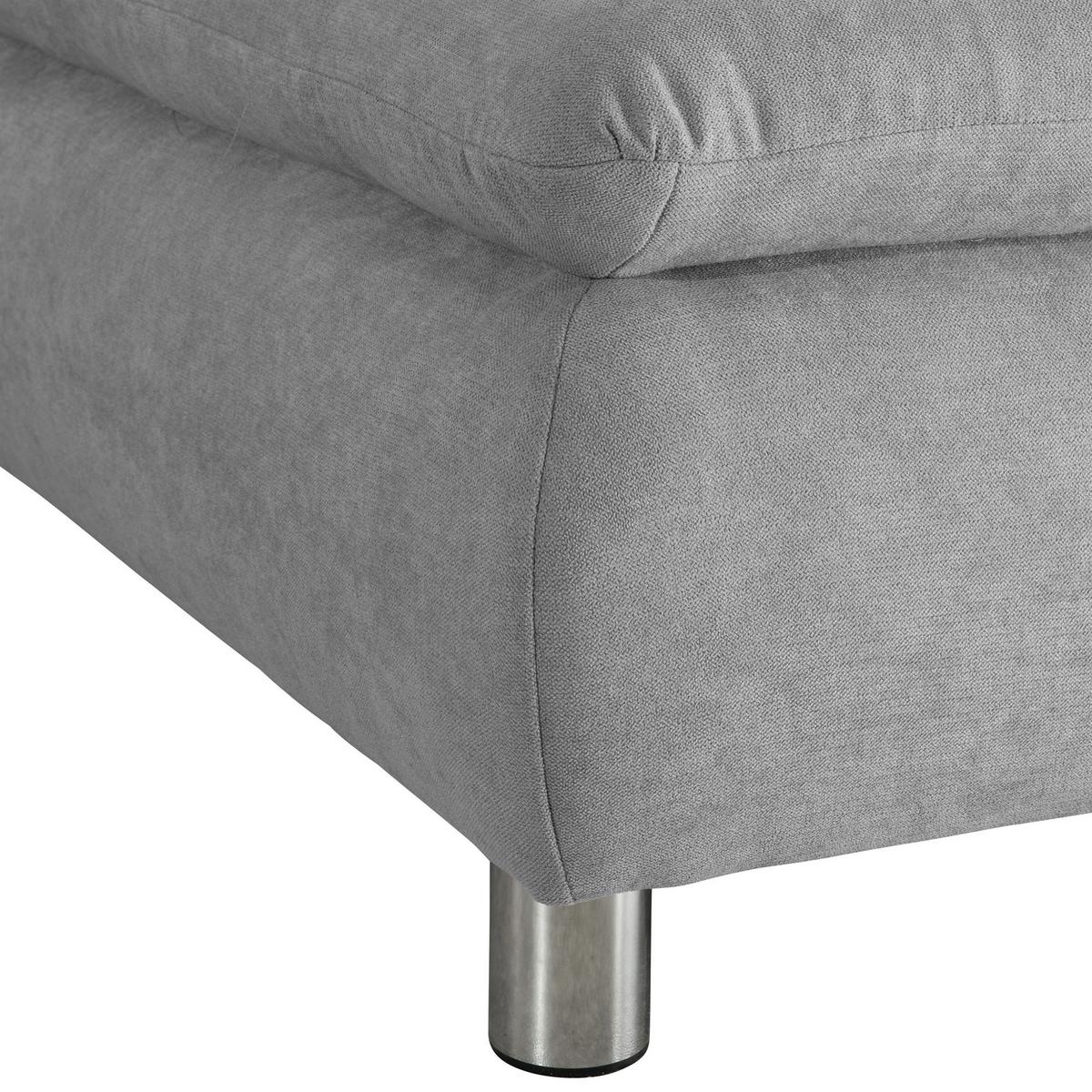 ECKSOFA mit Ottomane rechts Kaye Flachgewebe hellgrau - Hellgrau, Kunststoff (190/270cm) - 58aufmkessel
