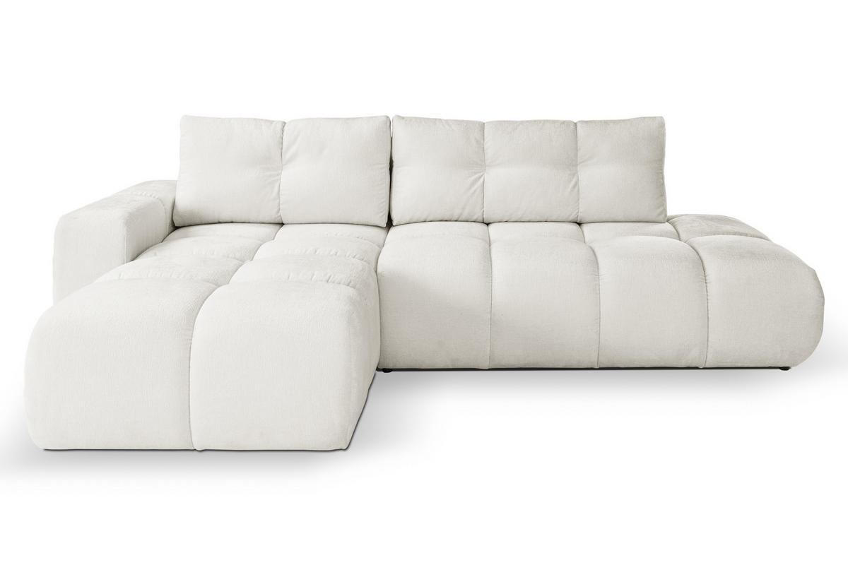 ECKSOFA L Form Hosio Cremefarbton 286/177/88 cm Links mit Schlaffunktion - Hellgrau/Schwarz, Kunststoff/Textil (177/286cm) - AX Living