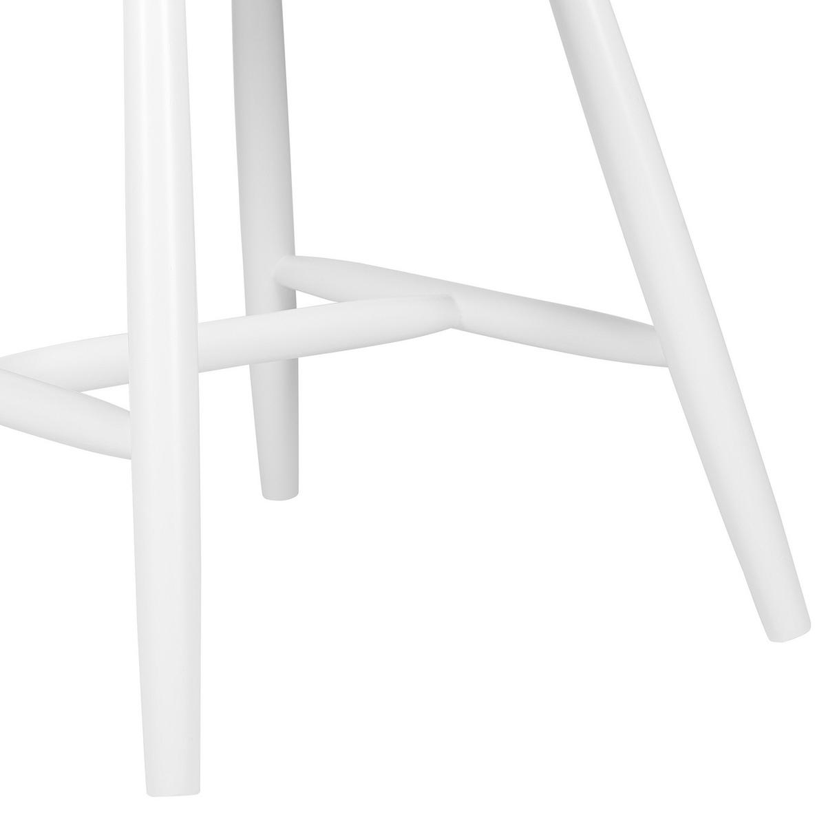 STUHL 2er-Set Gummibaumholz Weiß Burges - Weiß, Holz (51/92/46cm) - Beliani