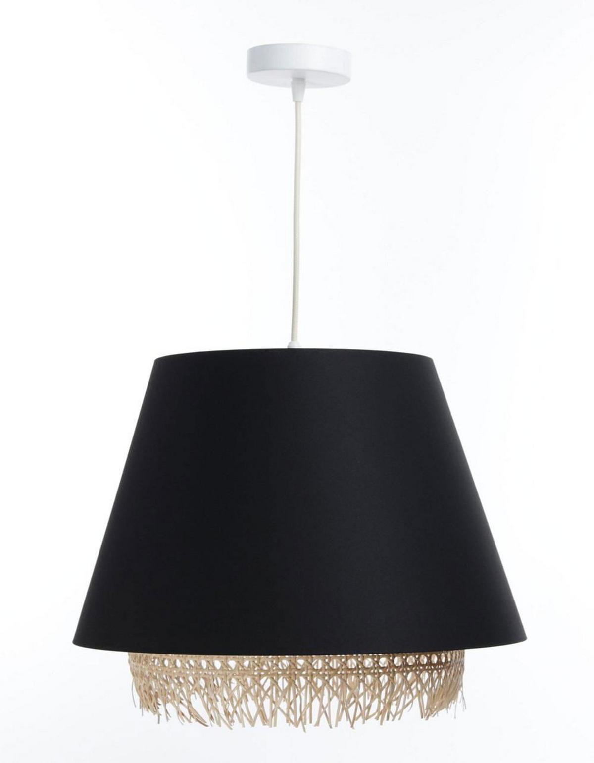 HÄNGELEUCHTE Schwarz 40/32 cm - Schwarz, Naturmaterialien (40/1.3/32cm) - ONZENO
