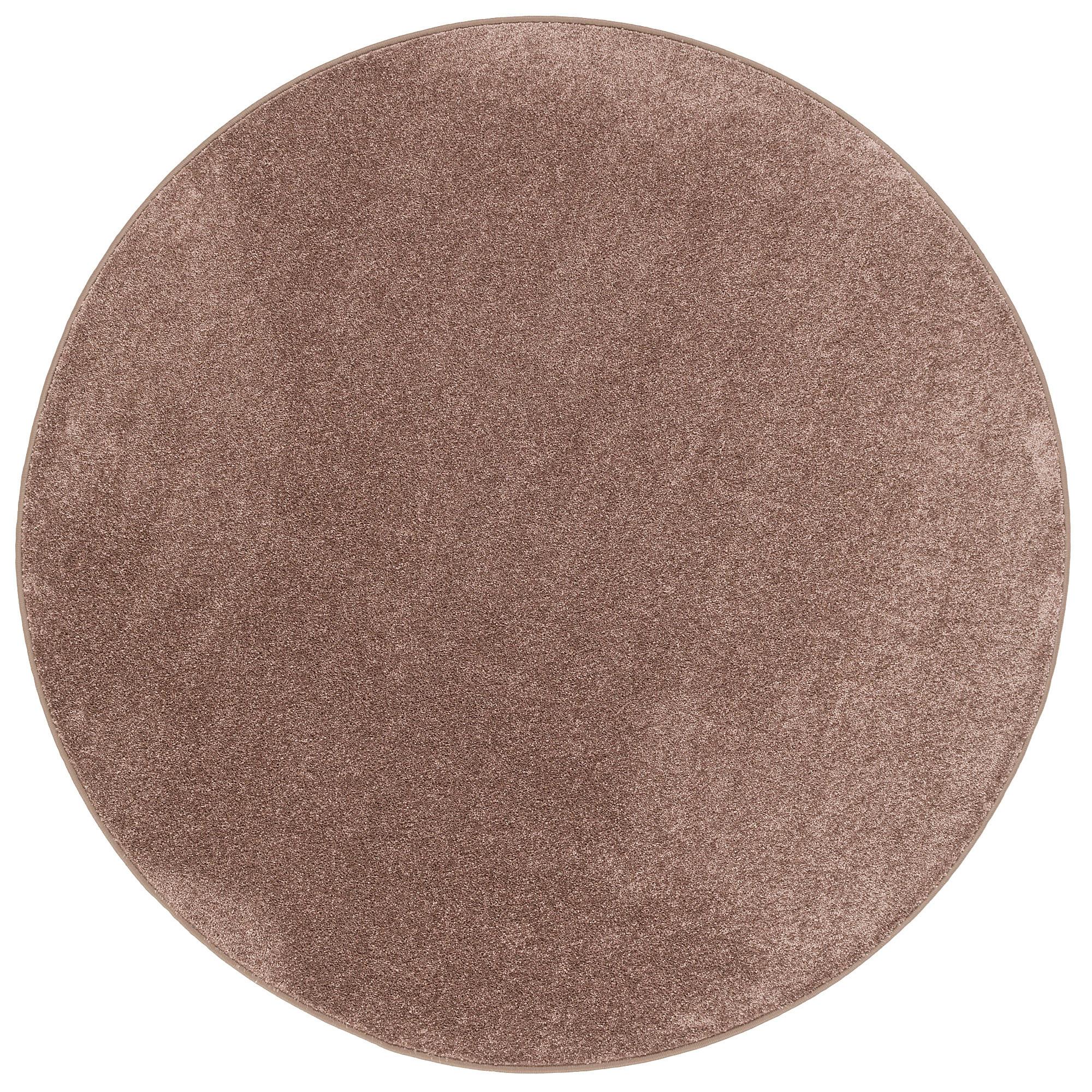 HOCHFLOR VELOURS TEPPICH LUNA RUND - Mokka, Textil (100/100cm) - Snapstyle