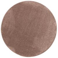 HOCHFLOR VELOURS TEPPICH LUNA RUND - Mokka, Textil (100/100cm) - Snapstyle