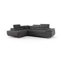ECKSOFA Monaro Mit Schlaffunktion - Dunkelgrau, Holzwerkstoff/Textil (202/275cm) - Fun Möbel