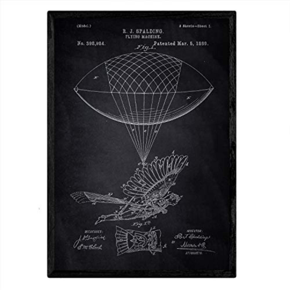 POSTER Menschlicher Zepelin Patent A3 Rahmenlos - Klar, Papier (29.7/5/42cm) - Nacnic