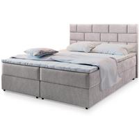BOXBETT KERLO 200x200 cm mit Matratze und Topper, H2+H3 - Beige - Beige, Holz (200/200cm) - MASSENO