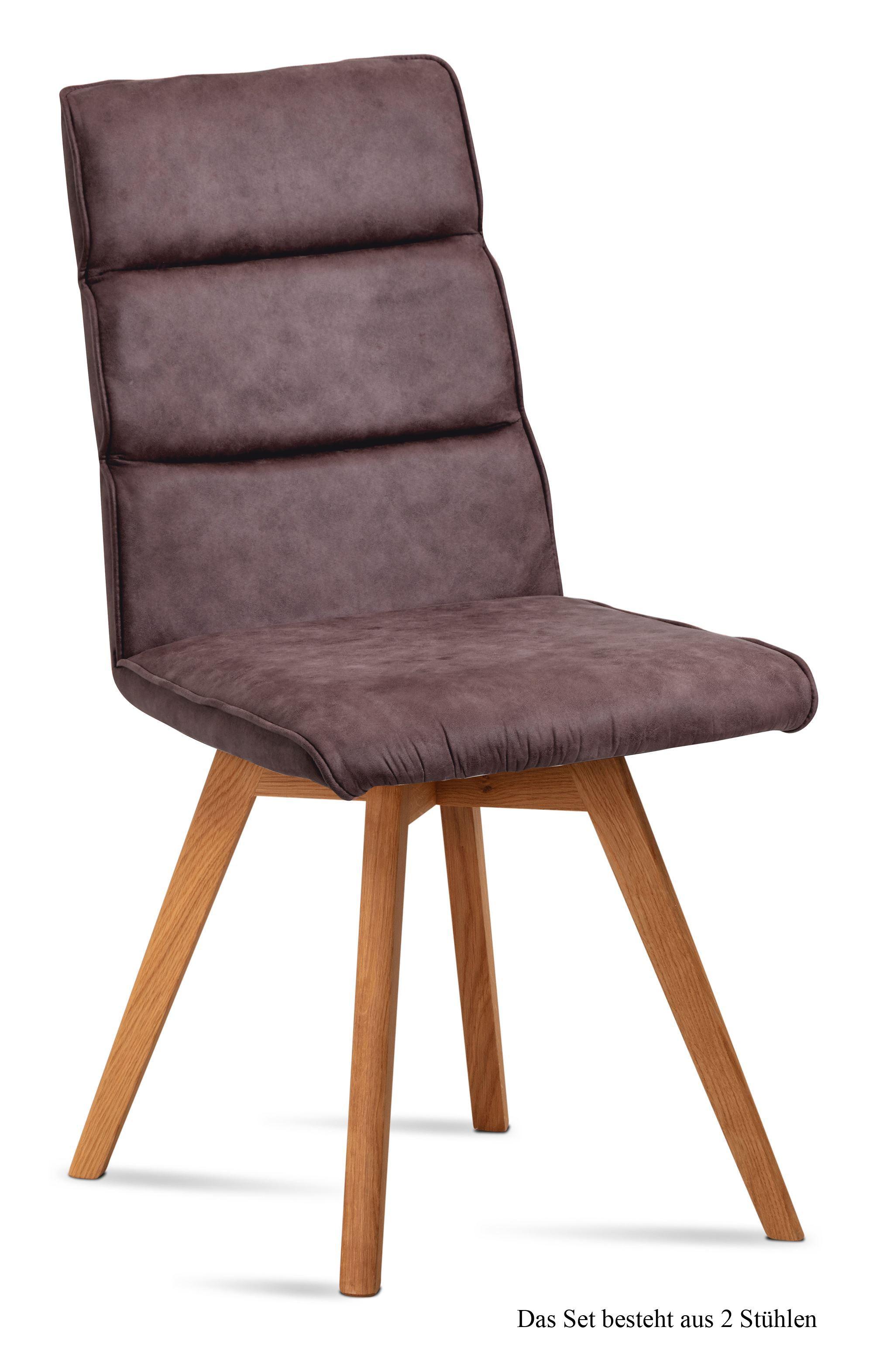 ESSZIMMERSTUHL (2er-Set) Dixie 47x92x60 Eiche geölt/Braun - Eichefarben/Braun, Kunststoff (60/92/47cm) - 58aufmkessel