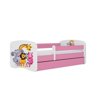 KINDERBETT ZOO mit Schublade und Matratze 160/80 - Rosa, Holzwerkstoff (80/160cm) - RAUMHIRSCH FURNITURE