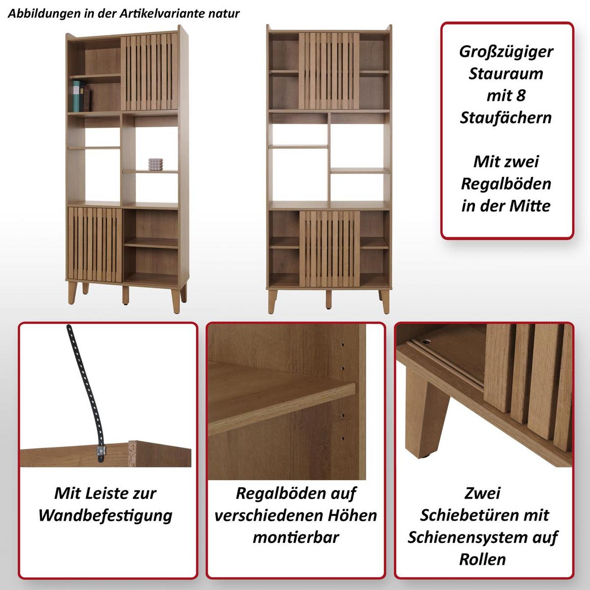BÜCHERREGAL Holz - Braun, Holz (75/178/35cm) - MCW