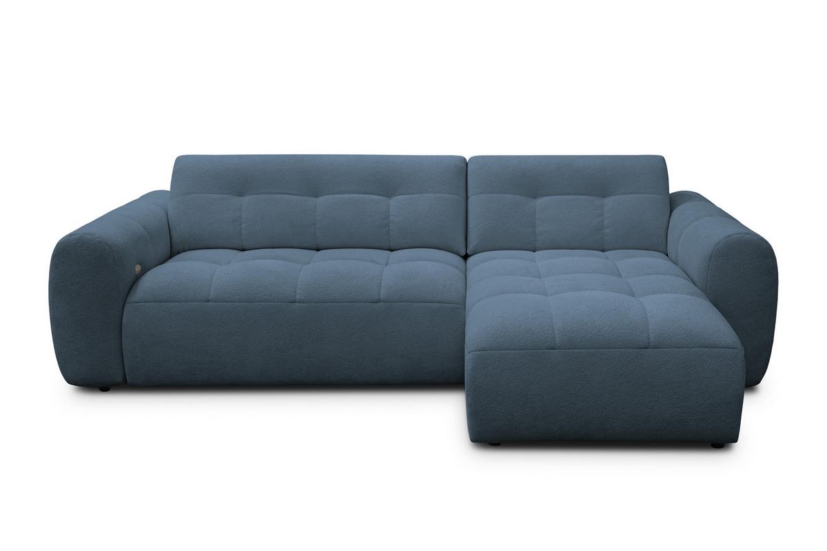 ECKSOFA LUMERO 4-Sitzer RECHTS, marineblau - Blau/Schwarz, Holz/Textil (275/166cm) - Courtois Laville