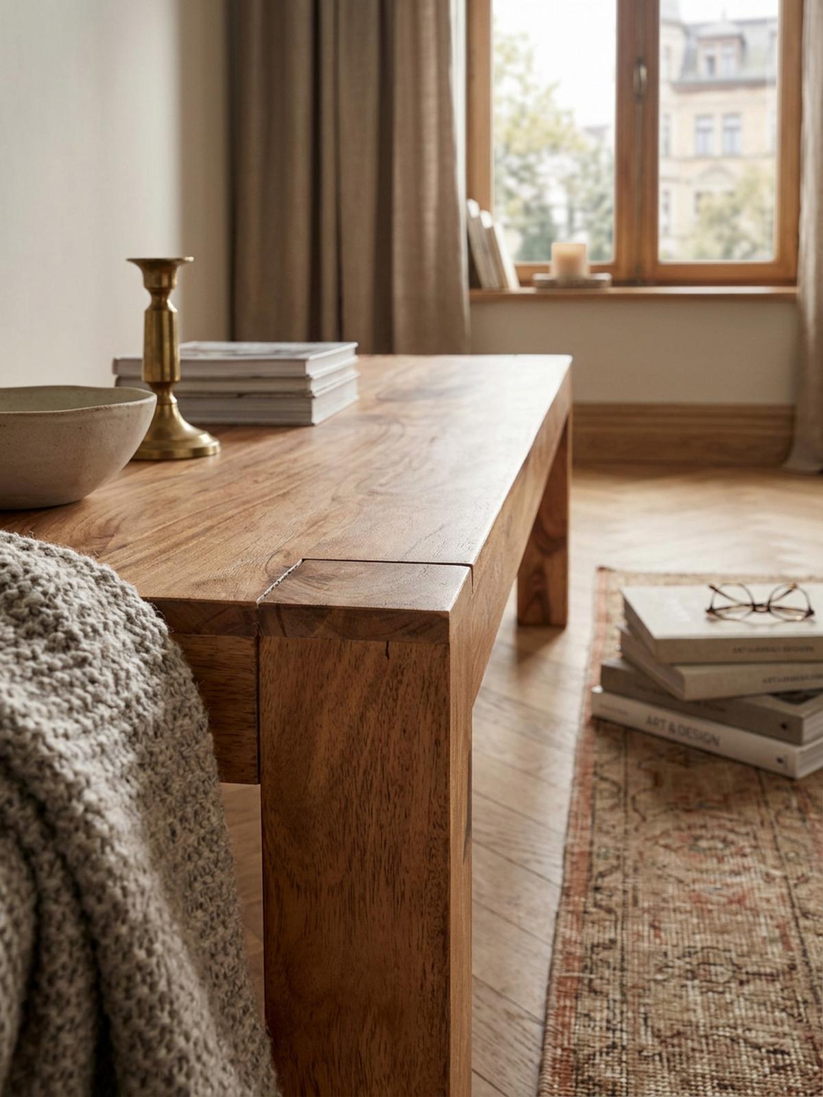 SITZBANK Massivholz Landhausstil handgefertigt, Beige 120x35x45 cm - Beige, Holz (120/45/35cm) - KADIMA DESIGN