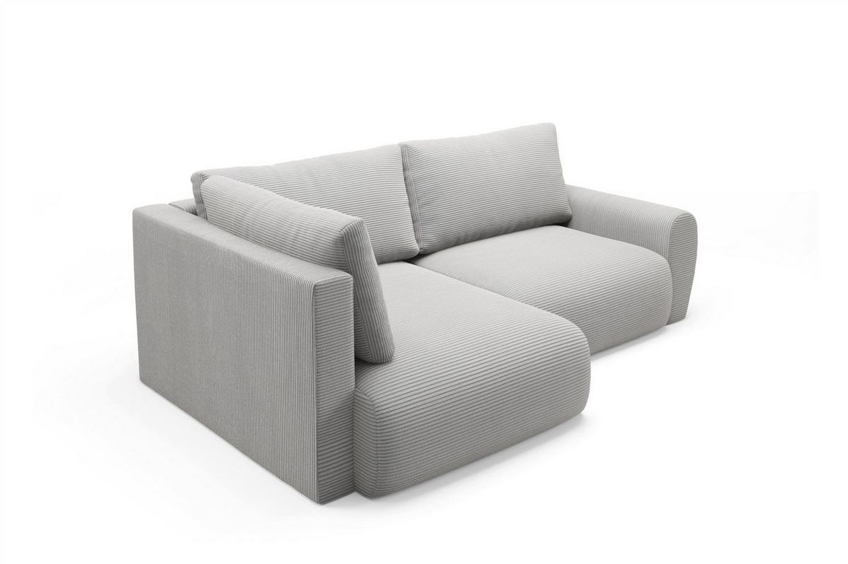 ECKSOFA Galan Mini Mit Schlaffunktion - Hellgrau, Holzwerkstoff/Textil (241/153cm) - Fun Möbel