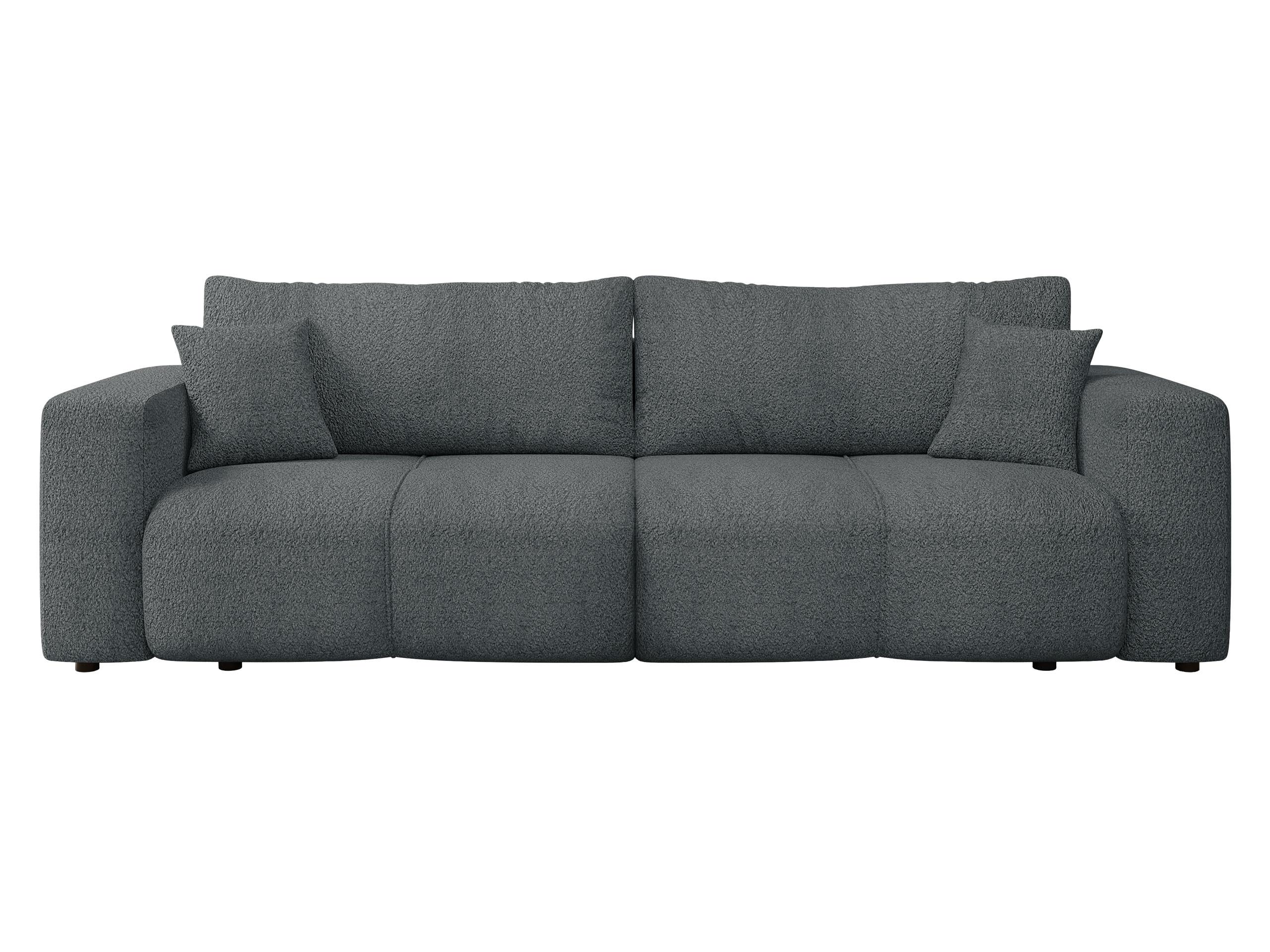 SCHLAFSOFA Furyn Boucle - Dunkelgrau/Schwarz, Holzwerkstoff/Kunststoff (248/82/92cm) - MIRJAN24