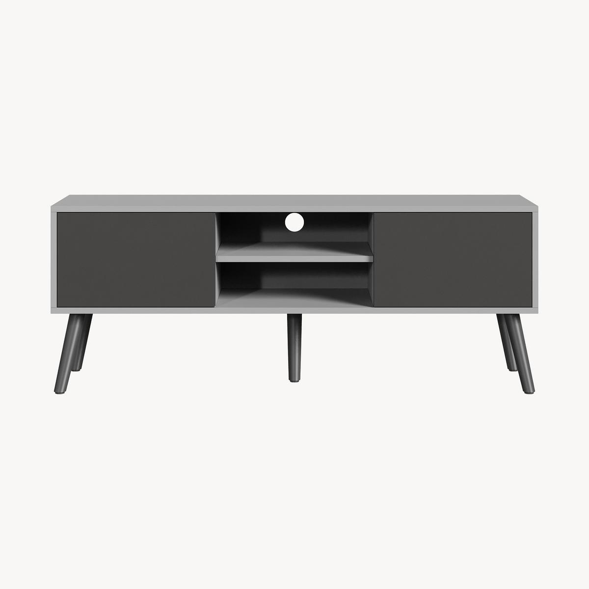 LOWBOARD Eskilstuna - Schwarz, Holz/Holzwerkstoff (120/46.5/29.5cm) - [en.casa]