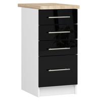 UNTERSCHRANK Weiß, Schwarz Glanz 85/40/46 - Weiß, Holzwerkstoff (40/85/46cm) - RAUMHIRSCH FURNITURE