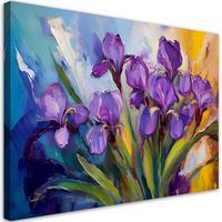 WANDBILD lila pastellblumen iris - Lila, Textil (60/40cm) - Feeby