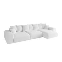 ECKSOFA Ottomane rechts ESKAR-L2 364x176x72 Weiß Bouclé - Schwarz/Weiß, Holzwerkstoff/Kunststoff (176/364cm) - ALTDECOR