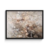 POSTER MIT RAHMENGERAHMTES BILD Mandelblüte - Kunst - Van Gogh - Beige - Abstrakt 80x60 cm - Braun, Papier (80/60cm) - MuchoWow