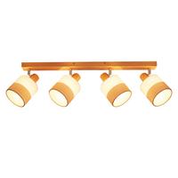 DECKENSTRAHLER Leniq 16/13/68 cm - Beige, Holz (68/16/13cm) - ZMH