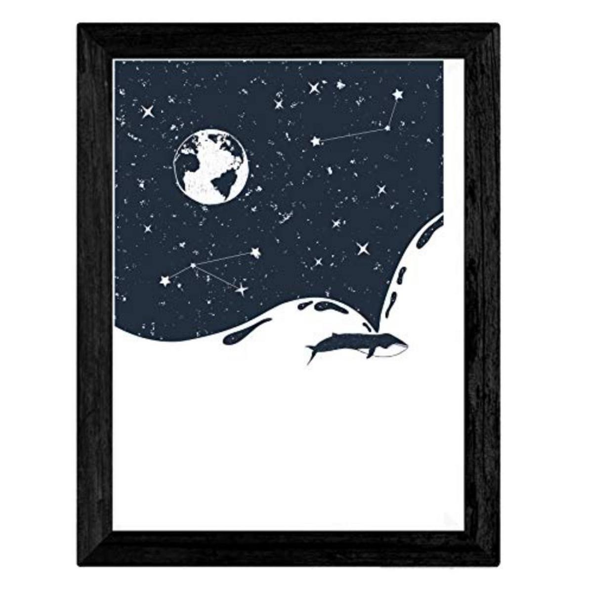 POSTER Set mit 4 Beginn des Erdraums A3 Schwarzer Rahmen - Schwarz, Papier (29.7/3cm) - Nacnic