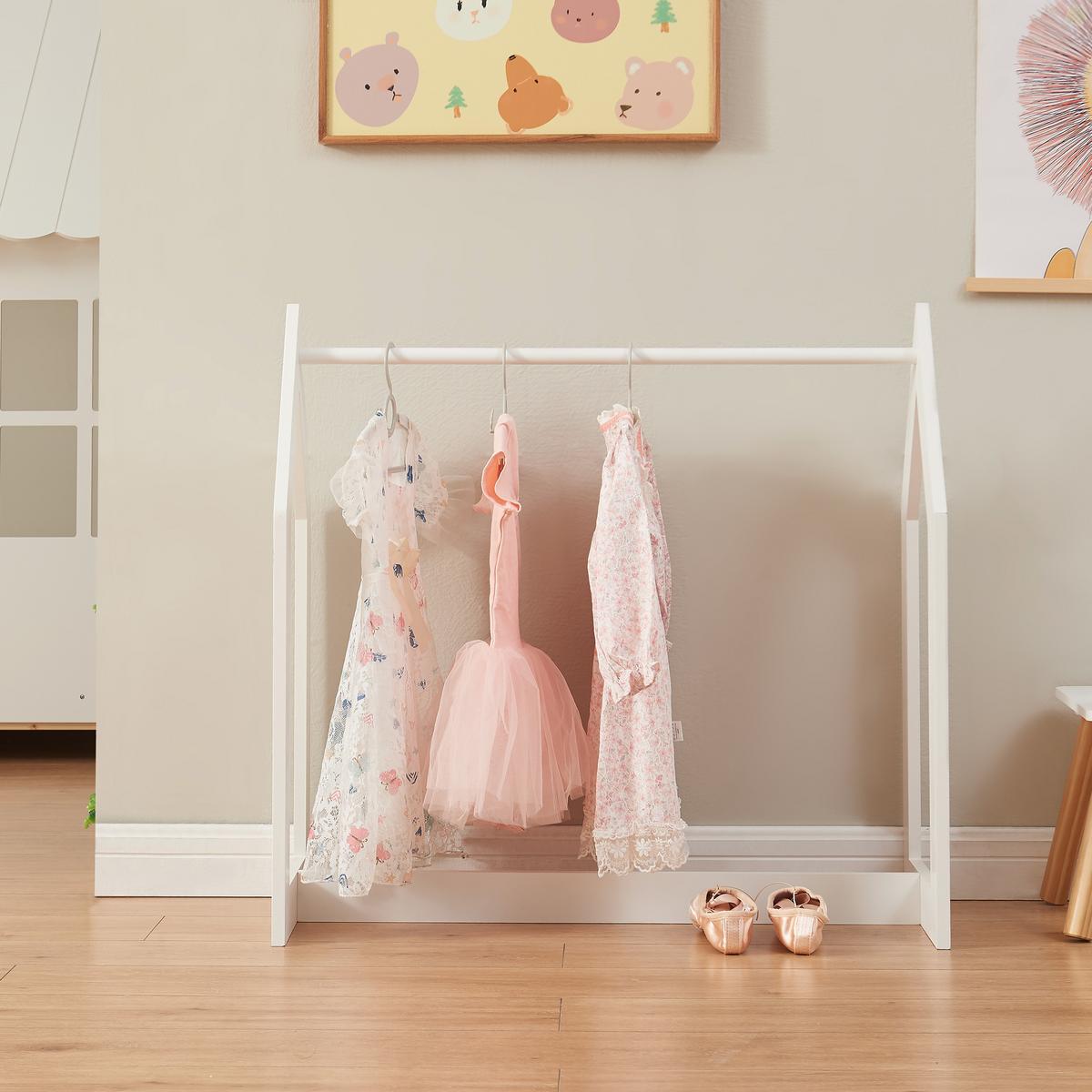 KINDERKLEIDERSTÄNDER Værløse - Weiß, Holzwerkstoff (75/78/35cm) - [en.casa]