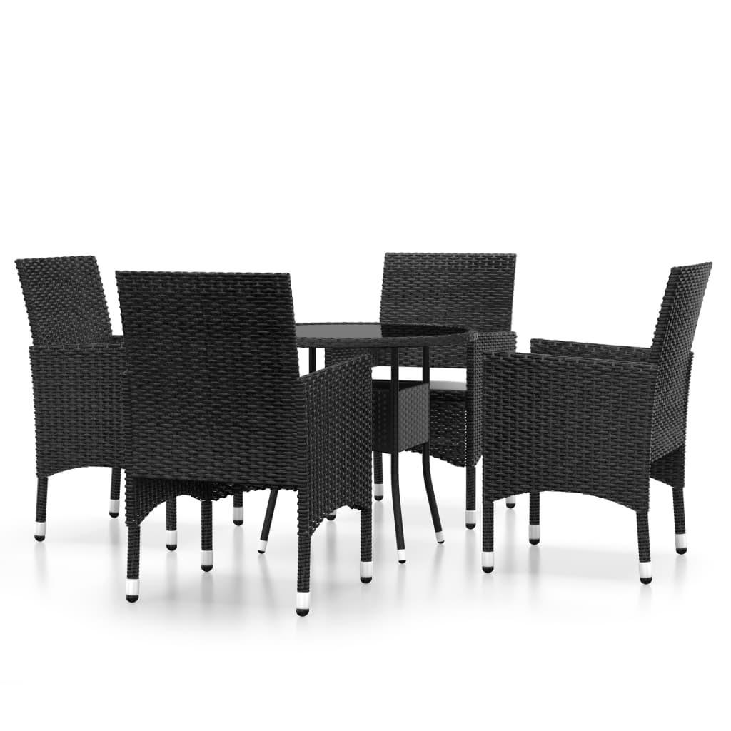 GARTENSET Yaney 5-teilig - Schwarz, Metall - Nettlife