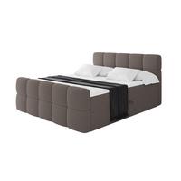 BOXBETT mit Matratze H4 - FAMA-Z - 120x200 cm Braun Quelle - Braun, Holzwerkstoff - ALTDECOR