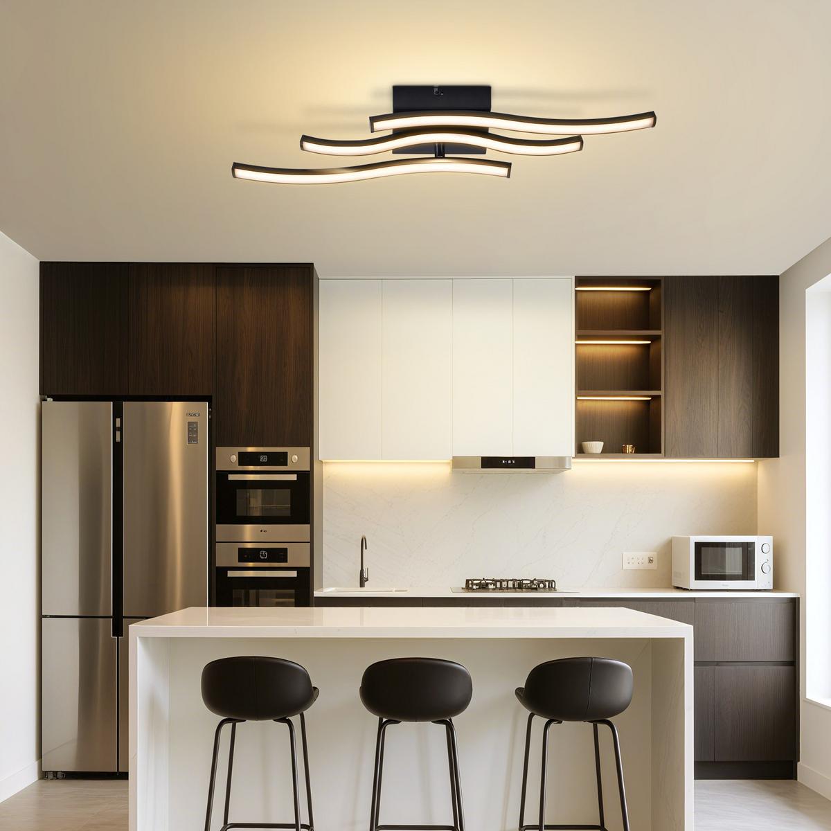 LED DECKENLEUCHTE Asteria 51.5/12/7.5 cm - Schwarz, Kunststoff (51.5/12/7.5cm) - ZMH
