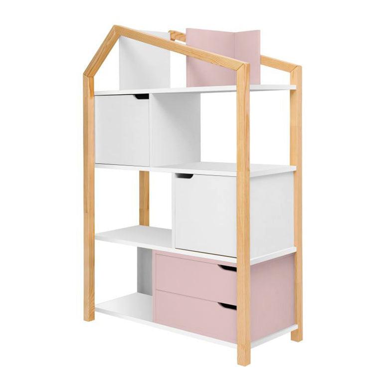 BÜCHERREGAL Rosa und weiß - Weiß, Holzwerkstoff (89/130/31cm) - Petits-meubles