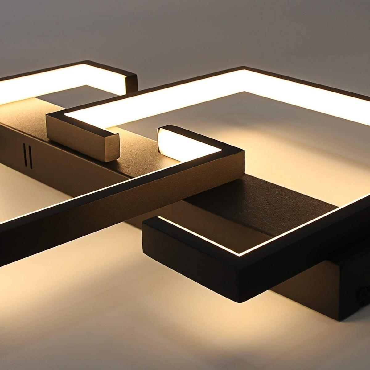 LED DECKENLEUCHTE Crosby 42/37/5 - Schwarz, Metall (42/37/5cm) - Nettlife