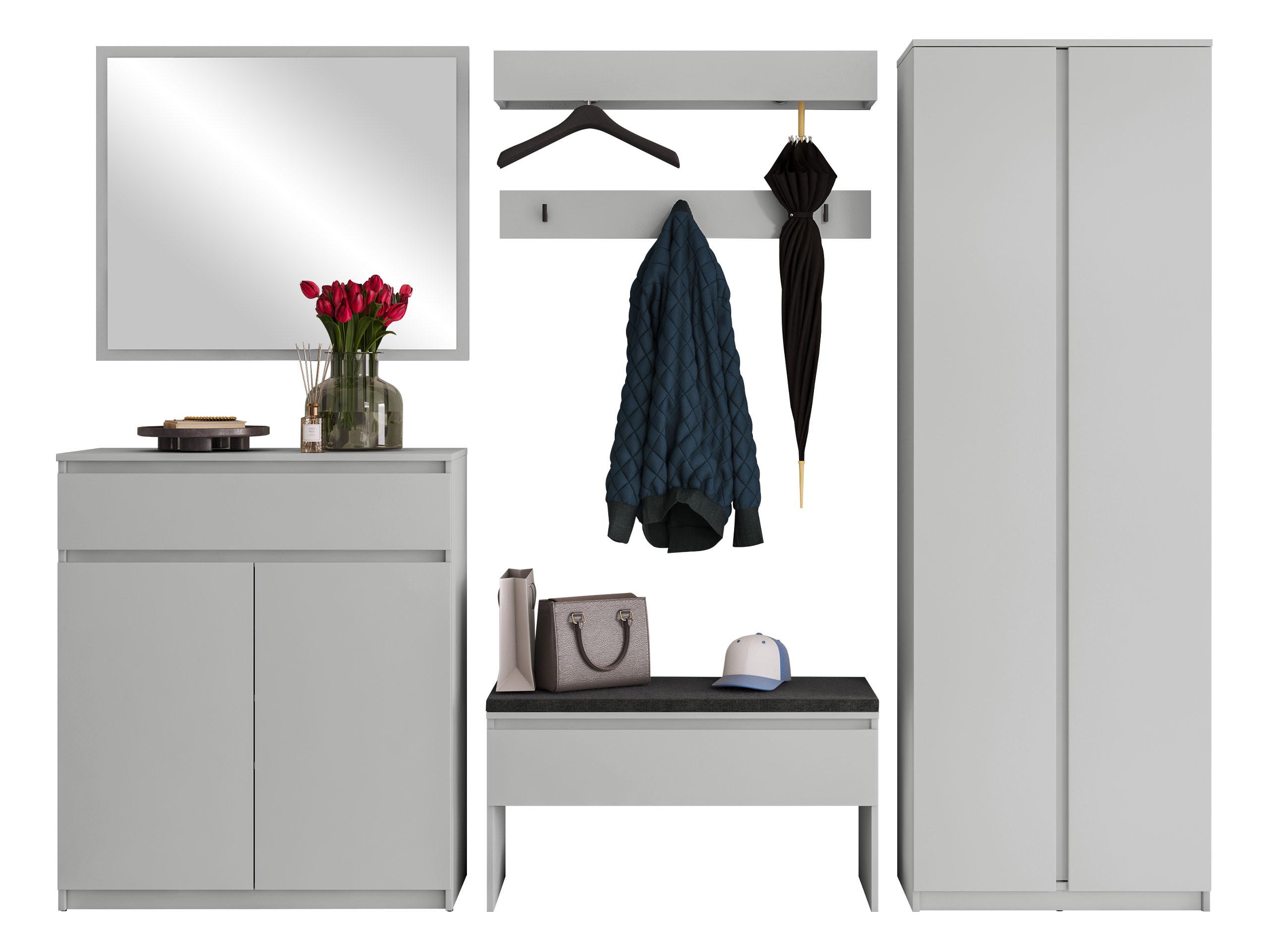 GARDEROBE-SET Simply II - Grau, Holzwerkstoff (69/200/40cm) - MIRJAN24
