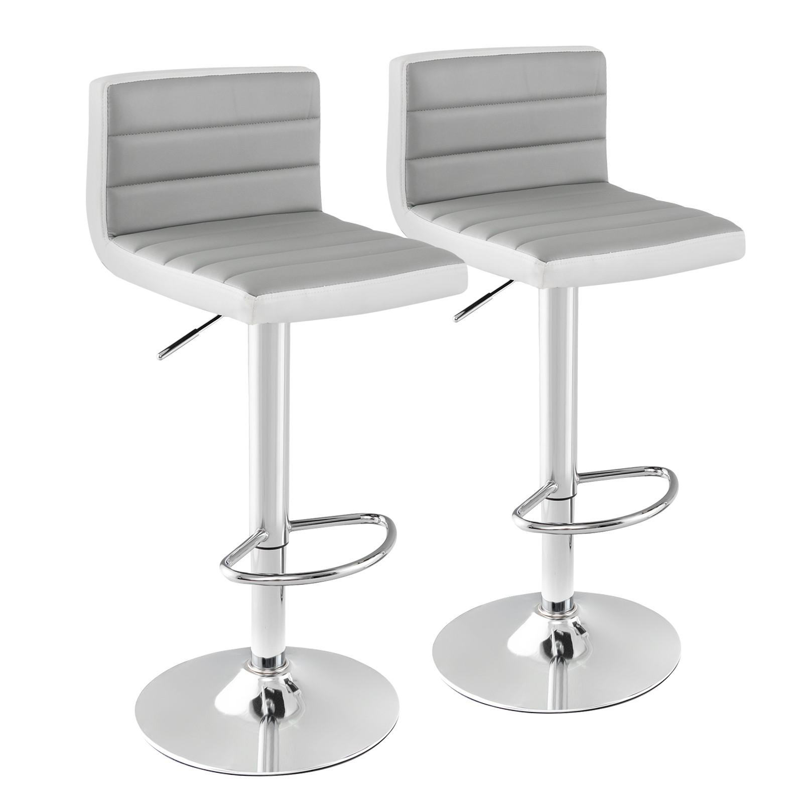 BARHOCKER Grau(2er-Set) - Grau, Metall (42/102/37cm) - COSTWAY