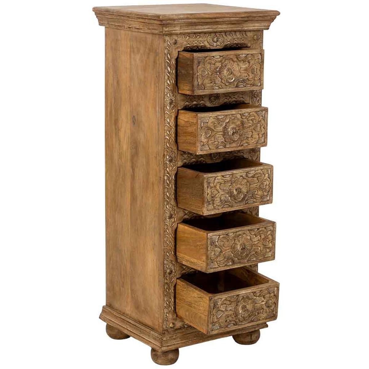 KOMMODE aus Holz, braun, 45x40x100cm - Braun, Holz (45/100/40cm) - Wanderlust