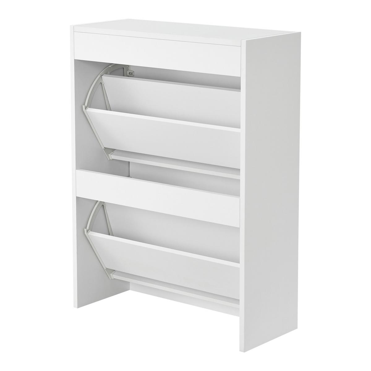SCHUHKIPPER Kragerø - Weiß, Holzwerkstoff (60/80/24cm) - [en.casa]