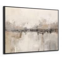LEINWAND Bilder mit Rahmen - Moderne Kunst - Abstrakt - Beige - 80x60 - Beige, Textil (80/60cm) - MuchoWow