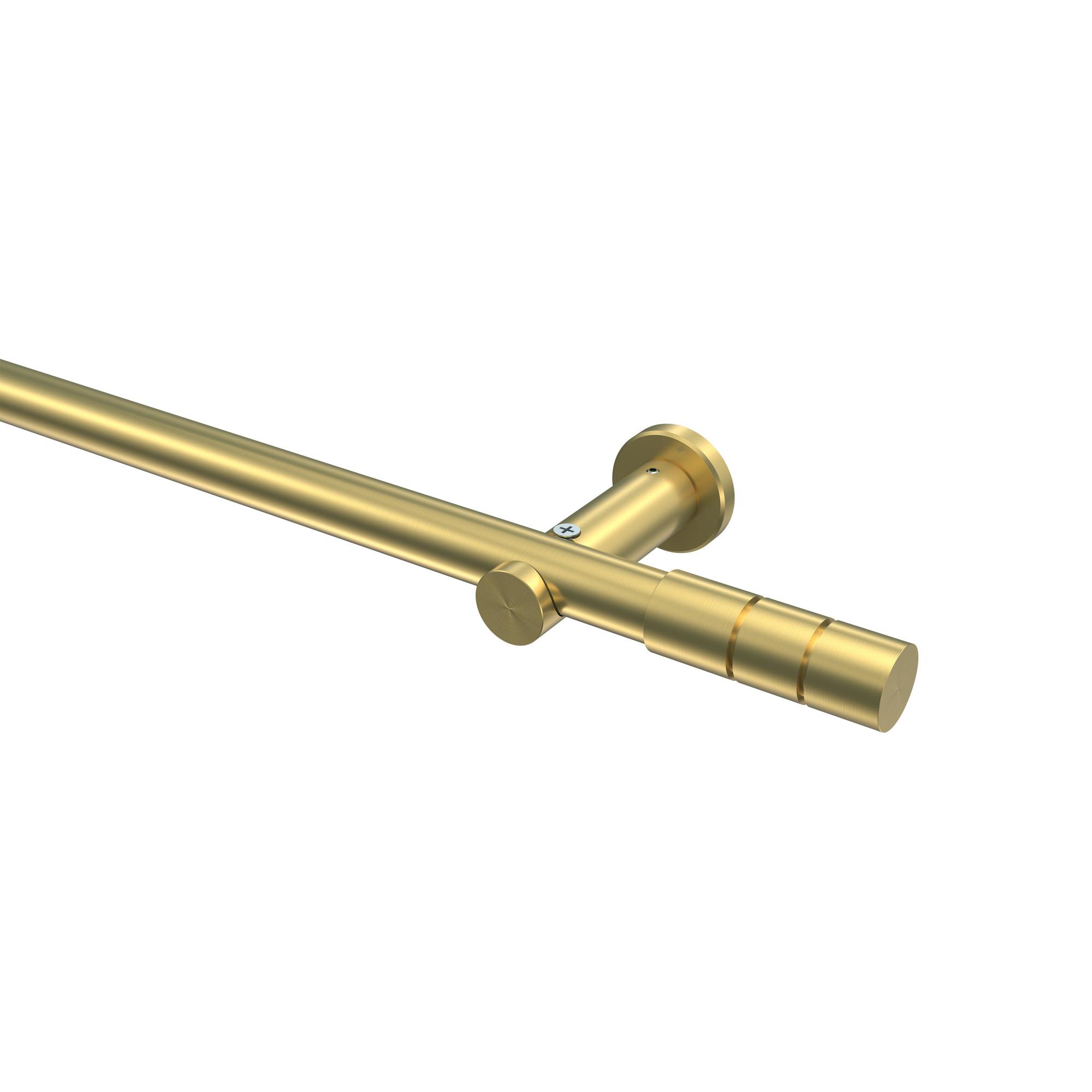 GARDINENSTANGE Platon Elanto 540 cm (geteilt in 3 x 180 cm), 1-läufig (ohne Ringe), 20 mm Ø Messing-Optik - Messingfarben, Metall (540cm) - INTERDECO