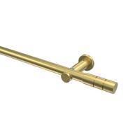 GARDINENSTANGE Platon Elanto 140 cm, 1-läufig (ohne Ringe), 20 mm Ø Messing-Optik - Messingfarben, Metall (140cm) - INTERDECO