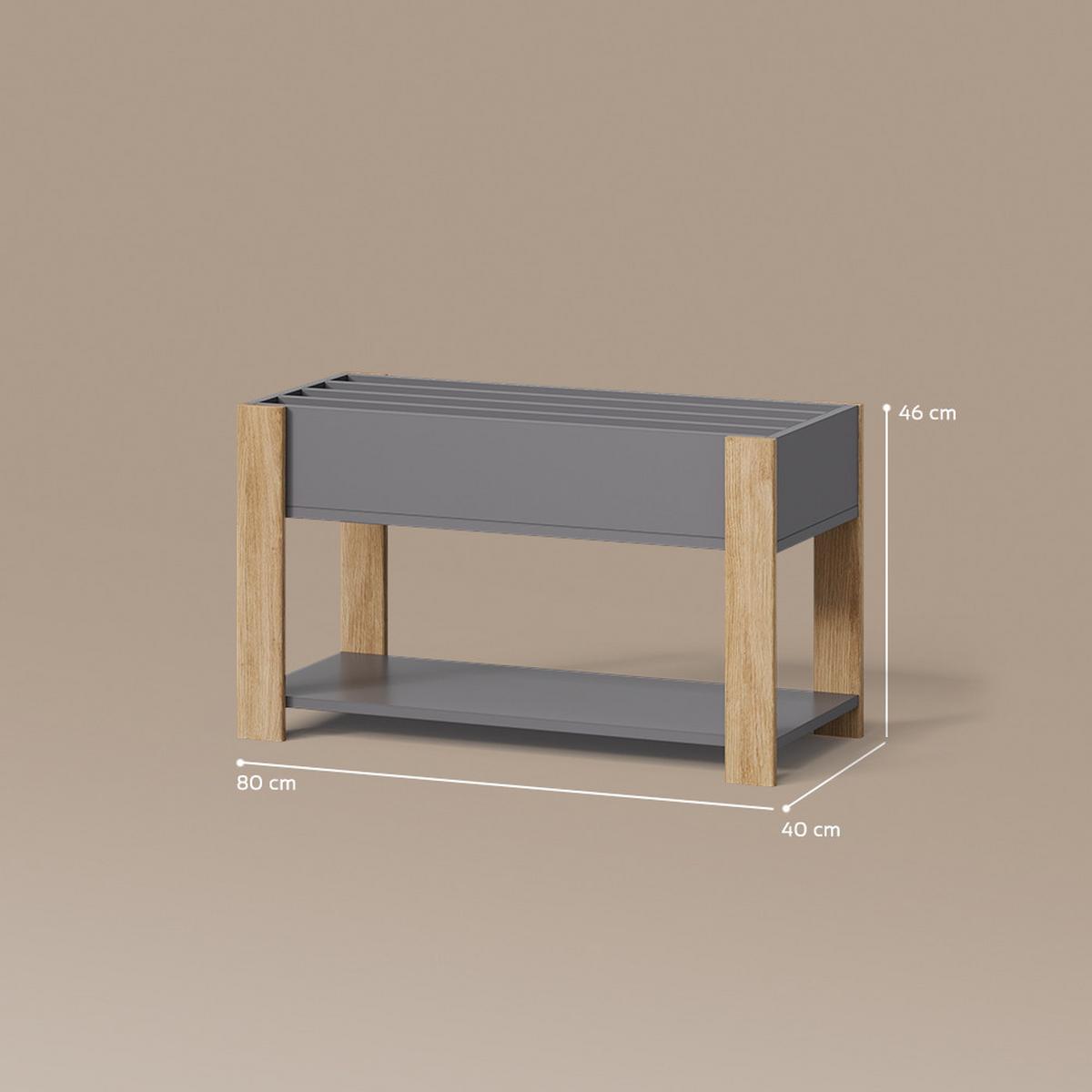 KINDERREGAL Mailo Grau/Artisan 80 x 46 cm - Eiche Artisan/Grau, Holzwerkstoff (80/46/40cm) - Livinity®