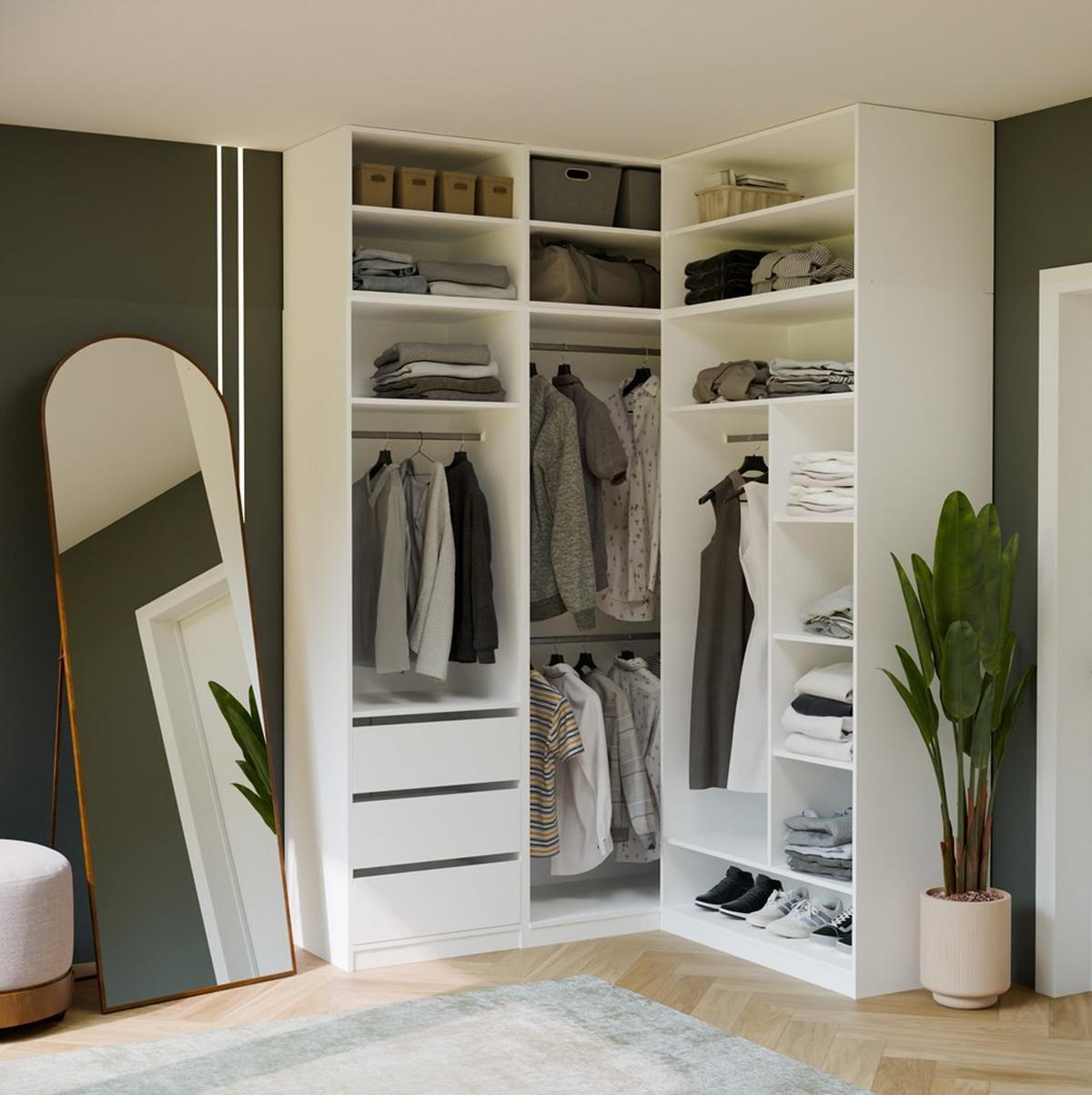 GARDEROBENSCHRANK Weiß 100/200/50 - Weiß, Holzwerkstoff (100/200/50cm) - RAUMHIRSCH FURNITURE