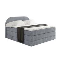 BOXSPRINGBETT mit Matratze und Lattenrost - NOX KING-160x200 - Grau Casablanca - Grau, Holzwerkstoff (160/200cm) - ALTDECOR