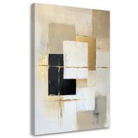 LEINWANDBILD Abstraktion Formen Geometrie Beige 70x100cm - Beige, Textil (70/100cm) - Feeby