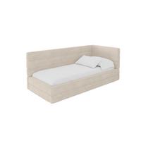 EINZELLBETT Jugendbett mit Bettkasten und Matratze H3/H4, Links - BEMY 90x200 Beige - Beige, Holzwerkstoff/Textil (90/200cm) - ALTDECOR