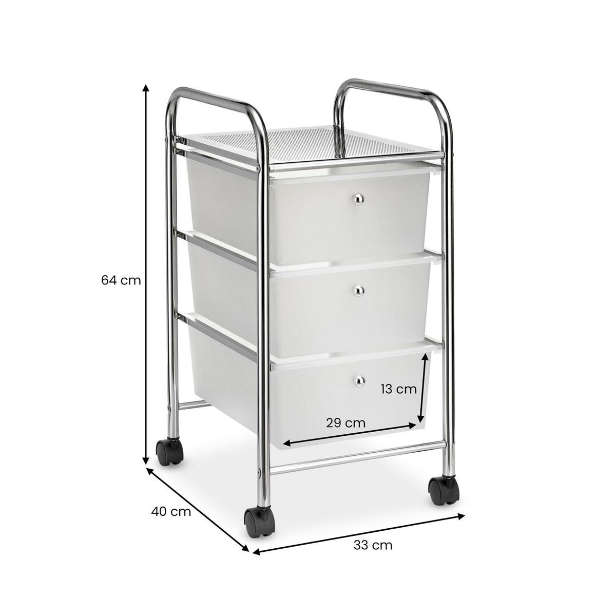 BADROLLWAGEN GINA transparent - Transparent, Kunststoff/Metall (33/64/40cm) - IDIMEX