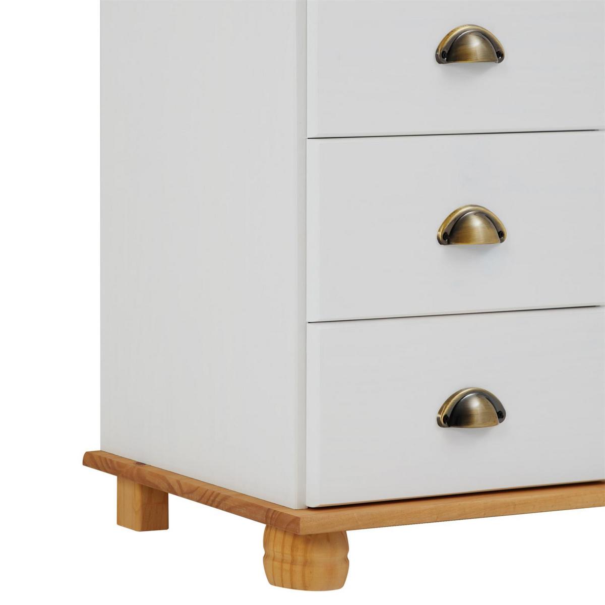 APOTHEKERKOMMODE COLMAR weiß/braun - Weiß/Braun, Holz (117/73/35cm) - IDIMEX