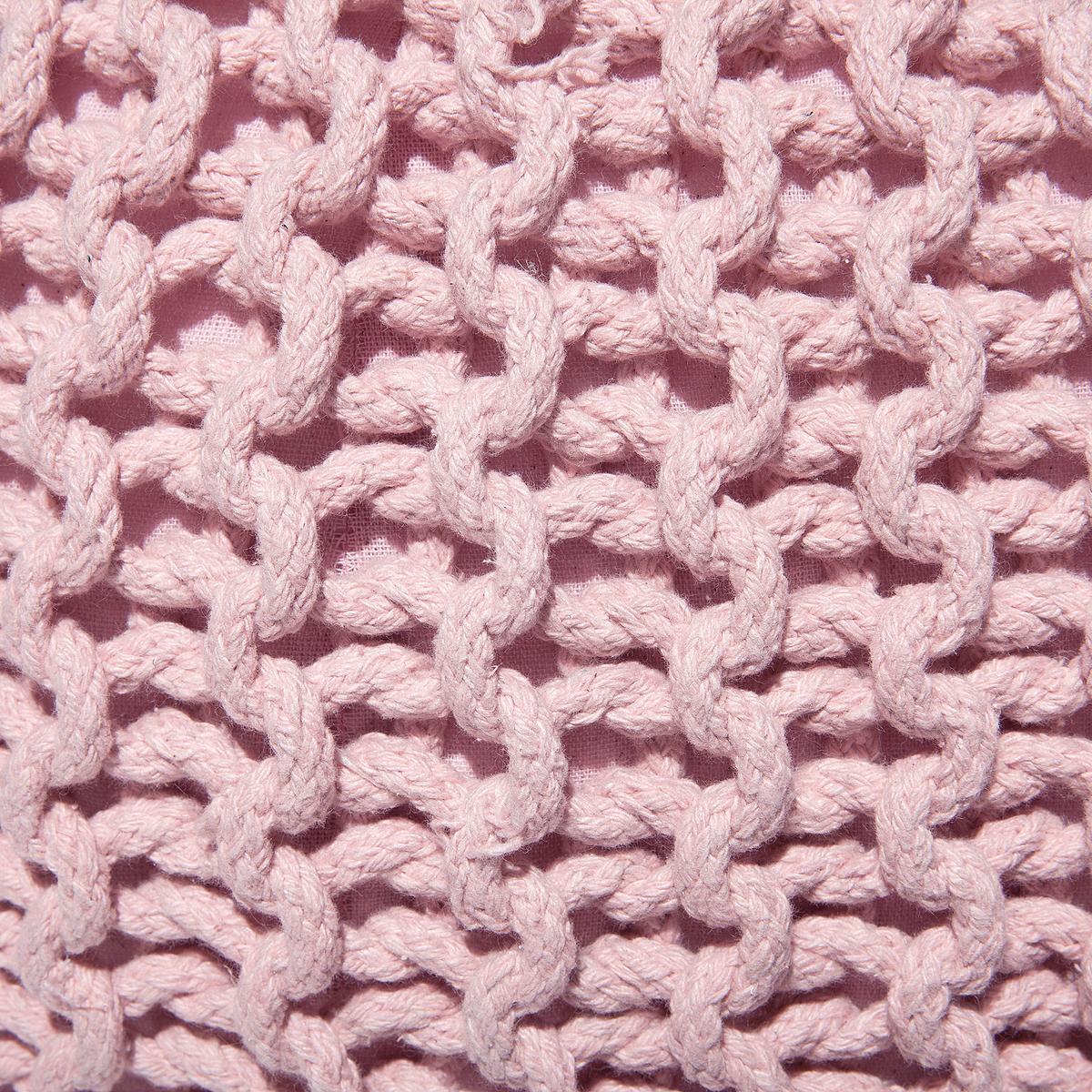 POUF Conrad 50/50/35 cm - Pink, Naturmaterialien/Textil (50/35/50cm) - Beliani