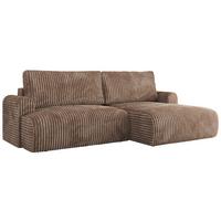 ECKSCHLAFSOFA TONO L Braun Cord - rechts - Schwarz/Braun, Kunststoff/Textil (150/260cm) - MKS